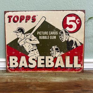 Topps Baseball Cards 'Vintage 1955 Style' Rustic Tin Sign